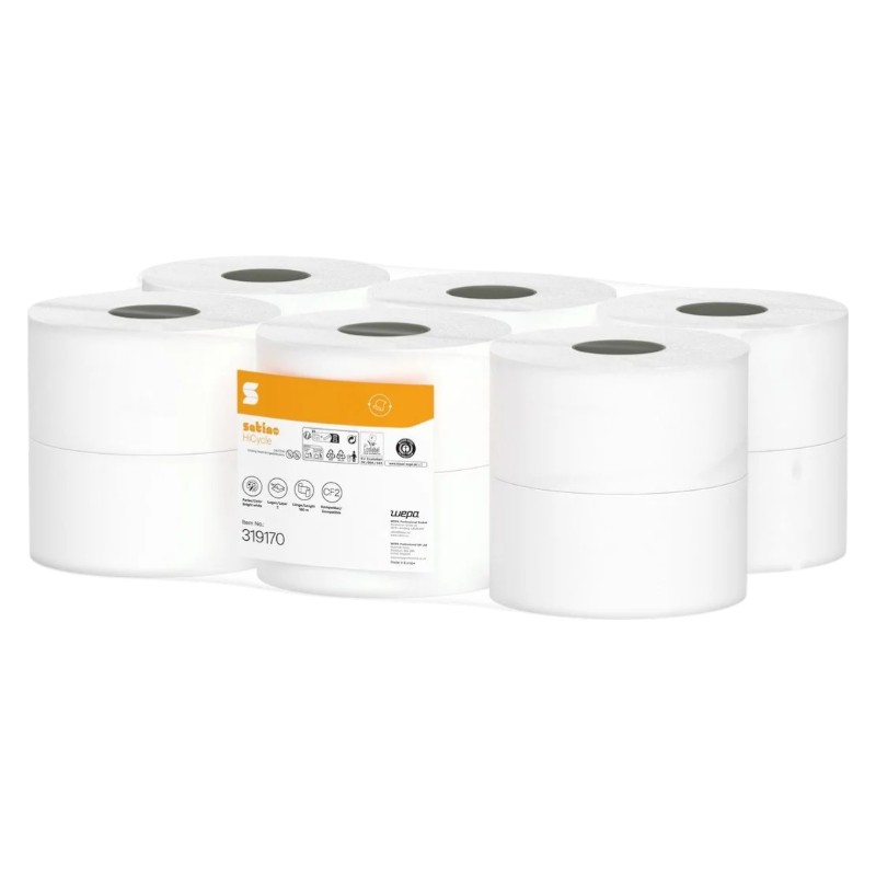 Papier toilette Satino HiCycle - dévidage centrale - 2 plis - 180m - 12rlx